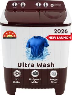 Uniboom 7.5 kg Semi Automatic Top Load Washing Machine Maroon, White