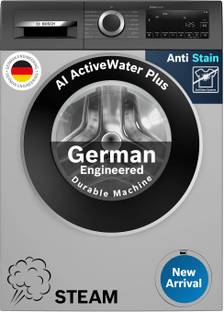 BOSCH 9 kg Fully Automatic Front Load Washing Machine with In-built Heater Silver