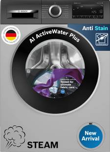 BOSCH 9 kg Fully Automatic Front Load Washing Machine with In-built Heater Silver
