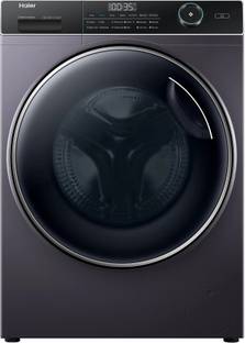 Haier 9 kg Fully Automatic Front Load Washing Machine with In-built Heater Black