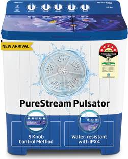 Voltas Beko 8 kg Semi Automatic Top Load Washing Machine Blue