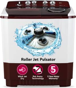 LG 11 kg 5 Star Rating Semi Automatic Top Load Washing Machine Maroon, White