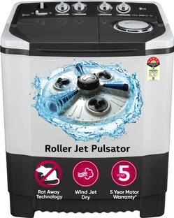 LG Electronics 7.5 kg Semi Automatic Top Load Washing Machine Grey, White