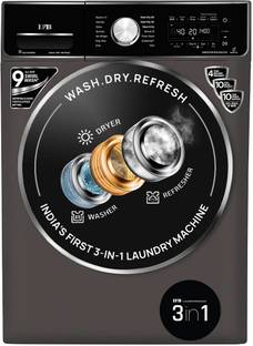 IFB 8.5/6.5 kg Washer with Dryer Refresher 3-in-1 Laundrimagic Wi-Fi Enabled Inverter with Steam Ready to Wear Clothes with In-built Heater Black, Grey