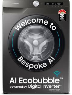 Samsung 9 kg 5 Star, Eco Bubble Technology, AI Control , Wi-Fi Enabled , Digital Inverter Motor, Hygiene Steam, Fully Automatic Front Load Washing Machine with In-built Heater Black