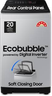 SAMSUNG 8 kg 5 star, Ecobubble, Digital Inverter, Fully Automatic Top Load Washing Machine Grey
