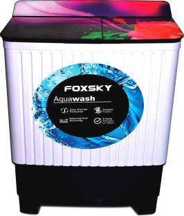 FOXSKY 8.5 kg Semi Automatic Top Load Washing Machine Grey, White