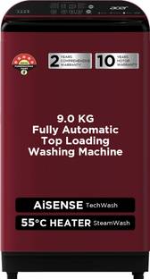 Acer 9 kg Fully Automatic Top Load Washing Machine with In-built Heater Maroon