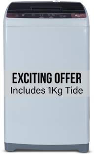 Haier 8 kg 5 Star Oceanus Wave Drum Washing Machine Fully Automatic Top Load Brown, Grey