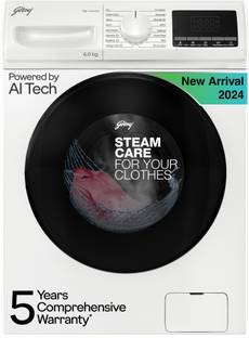 Godrej 6 kg 5 Star, Digi-Inverter With Steam Wash & 1000 RPM Spin Speed Fully Automatic Front Load Was...