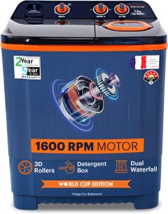 Thomson 7.5 kg Semi Automatic Top Load Washing Machine Blue, Orange