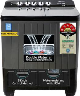 Voltas Beko 10 kg Semi Automatic Top Load Washing Machine Black, Grey