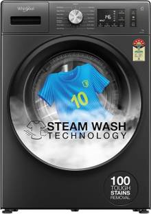 Whirlpool 7 kg 5 Star Inverter 100+ Tough Stains, Steam Technology, Fully Automatic Front Load Washing Machine with In-built Heater Grey