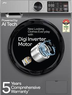 Godrej 10 kg 5 Star, AI Tech, Steam Wash Fully Automatic Front Load Washing Machine with In-built Heat...