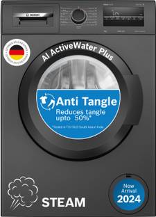 BOSCH 8 kg Fully Automatic Front Load Washing Machine with In-built Heater Black