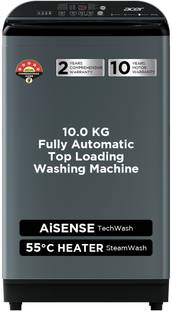 Acer 10 kg Fully Automatic Top Load Washing Machine with In-built Heater Grey