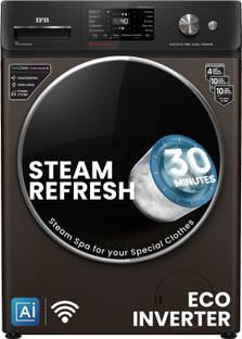 IFB 9 kg 5 Star with Steam Refresh program, 9 Swirl Wash, Eco Inverter, with AI Fully Automatic Front Load Washing Machine with In-built Heater Black