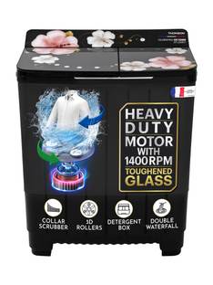 Thomson 8 kg 5 Star Aqua Magic Grande Series with Floral Toughened Glass and Double Waterfall, Deterge...