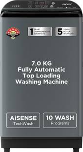Acer 7 kg Fully Automatic Top Load Washing Machine Grey