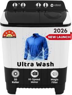 Uniboom 8 kg Semi Automatic Top Load Washing Machine Black, White