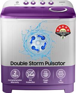 SAMSUNG 7 kg 5 star, Air Turbo Drying Semi Automatic Top Load Washing Machine Grey, Purple