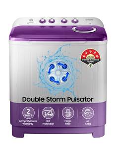 Samsung 7 kg 5 star, Air Turbo Drying Semi Automatic Top Load Washing Machine Grey, Purple