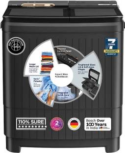 BOSCH 8.5 kg 5 Star with Vario Pulsator +,Scrub Zone & 1360 High RPM Spin Motor Semi Automatic Top Load Washing Machine Black