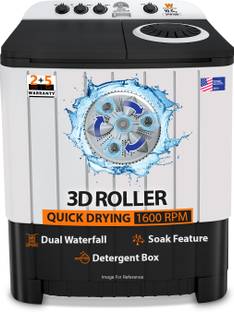 White Westinghouse (Trademark by Electrolux) 10.5 kg Semi Automatic Top Load Washing Machine Black, Wh...