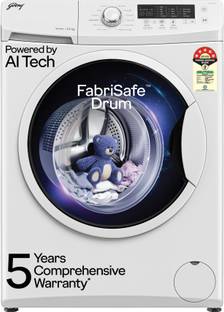 Godrej 6.5 kg AI Powered, FabriSafe Drum, Eco Wash Fully Automatic Front Load Washing Machine White