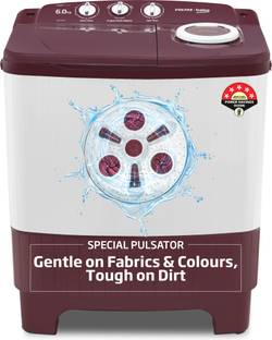 Voltas Beko 6 kg Semi Automatic Top Load Washing Machine Maroon, White