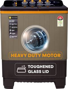 realme TechLife 8.5 kg 5 Star Rating, Toughened Glass lid, and Heavy Duty Motor Semi Automatic Top Loa...
