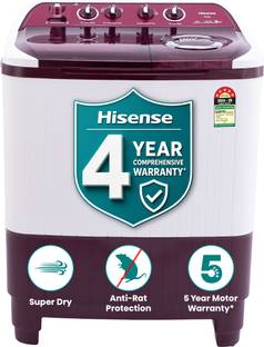 Hisense 7.5 kg Semi Automatic Top Load Washing Machine Maroon