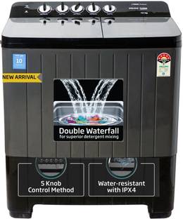 Voltas Beko 12 kg Semi Automatic Top Load Washing Machine Black, Grey