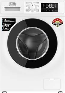 BLACK+DECKER 8 kg Fully Automatic Front Load Washing Machine with In-built Heater Black, White
