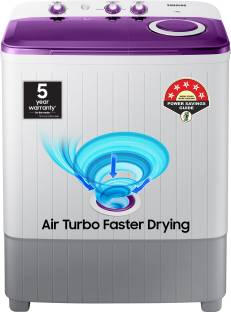 SAMSUNG 6 kg 5 star,Air Turbo Drying Semi Automatic Top Load Washing Machine White, Grey, Purple