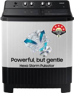 Samsung 8 kg 5 star, Hexa Storm Pulsator, Soft Closing Door and Toughened Glass Lid Semi Automatic Top...