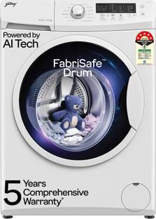 Godrej 7 kg AI Powered, FabriSafe Drum, Eco Wash Fully Automatic Front Load Washing Machine White