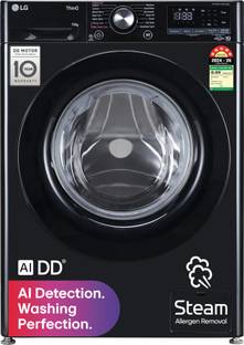 LG 10 kg Fully Automatic Front Load Washing Machine with In-built Heater Black