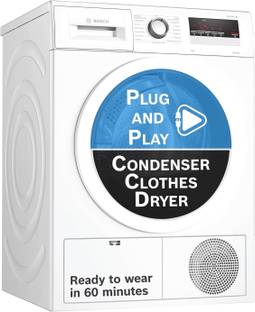 BOSCH 7 kg with 99.9% Dry Clothes Dryer with In-built Heater White