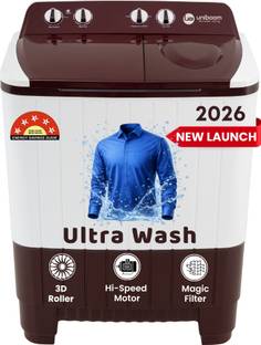 Uniboom 8 kg Semi Automatic Top Load Washing Machine Maroon, White
