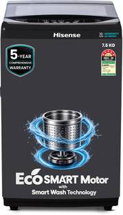 Hisense 7.5 kg Fully Automatic Top Load Washing Machine Black