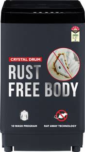 ONIDA 7 kg 5 Star 10 Wash Programs, Stainless Steel Drum Fully Automatic Top Load Washing Machine Grey...