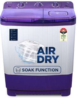 MOTOROLA 7 kg Semi Automatic Top Load Washing Machine White, Purple