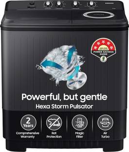 SAMSUNG 11.5 kg Semi Automatic Top Load Washing Machine Black, Grey