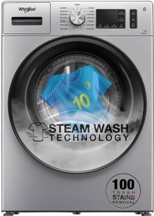 Whirlpool 7 kg 5 Star Inverter 100+ Tough Stains, Steam Technology Fully Automatic Front Load Washing Machine with In-built Heater Silver