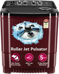 LG 11.5 kg Semi Automatic Top Load Washing Machine Maroon