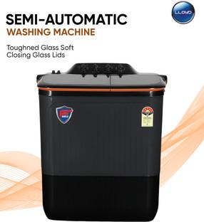 Lloyd 8 kg Semi Automatic Top Load Washing Machine Grey, Orange