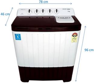 Voltas Beko 8 kg Semi Automatic Top Load Washing Machine Red, White