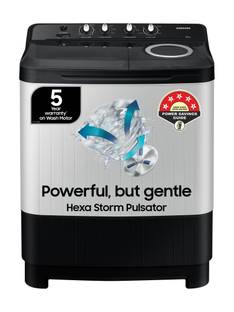 Samsung 8.5 kg 5 Star, Air Turbo Drying Semi Automatic Top Load Washing Machine Black, Grey