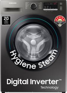 SAMSUNG 9 kg 5 Star, Digital Inverter Motor, Hygiene Steam, Fully Automatic Front Load Washing Machine Black